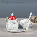 Porcelaine chinoise antique chinoise blanche Théières à thé potettes soucoupes